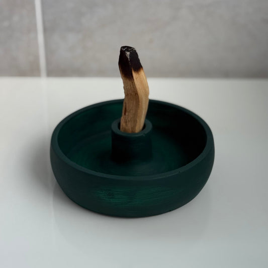 Derin Yeşil El Yapımı Tütsülük & Mumluk