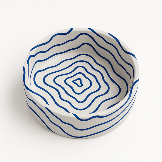 Lacivert İzohips El Yapımı Dekoratif Kase