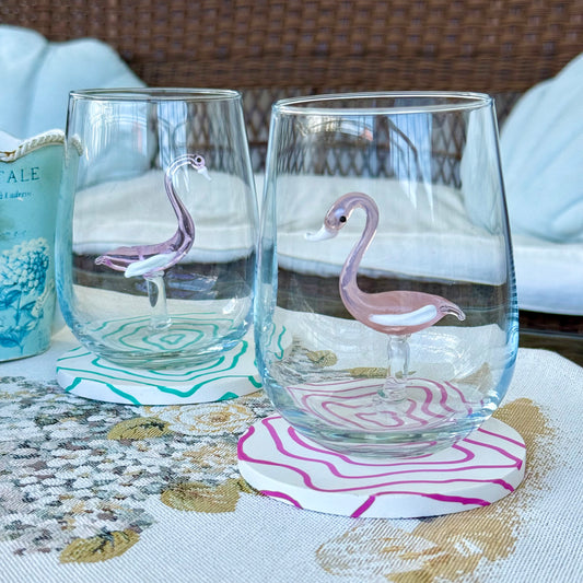 Flamingo El Yapımı Cam Bardak
