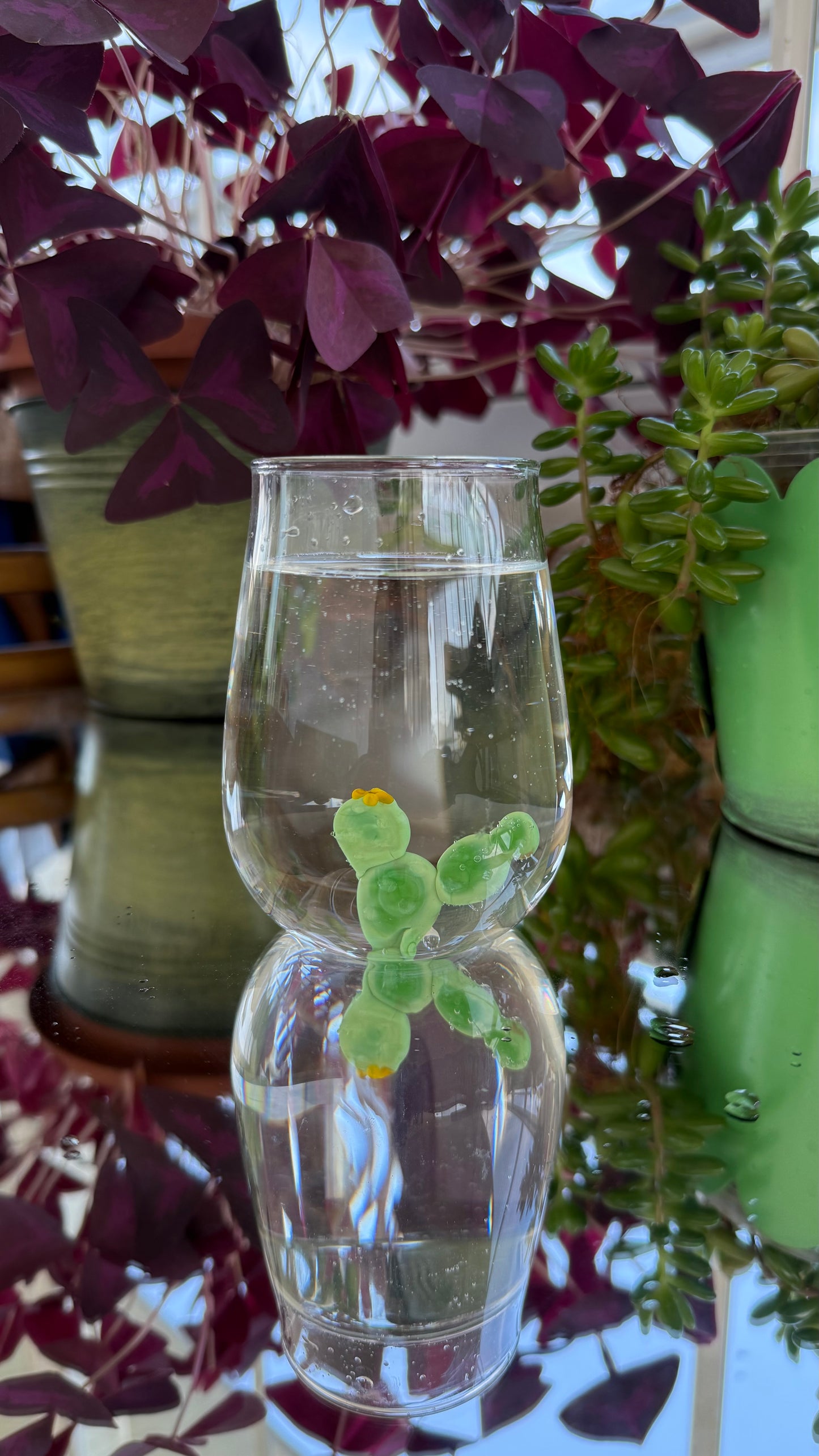 Kaktüs El Yapımı Murano Cam Bardak