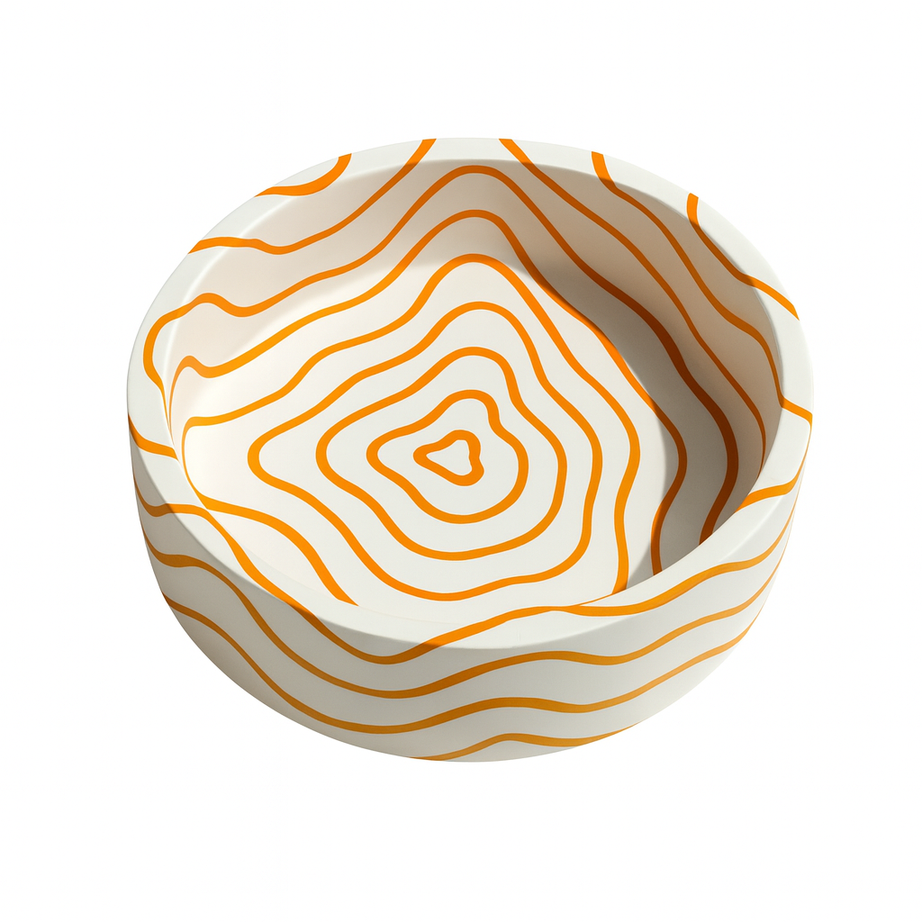 Turuncu İzohips El Yapımı Dekoratif Kase