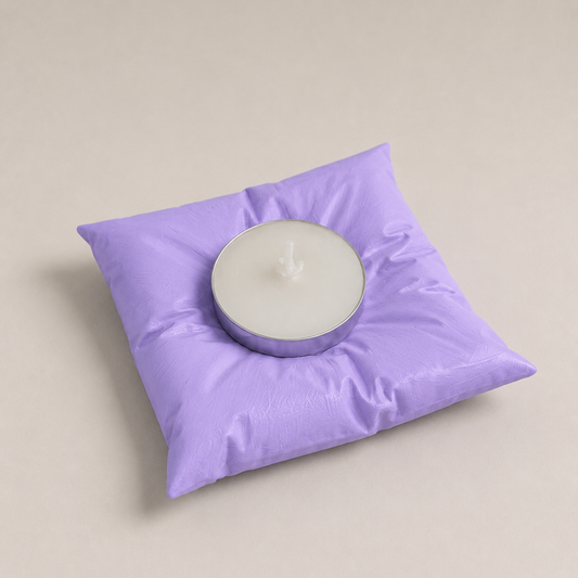 Mini-der El Yapımı Lila Tealight Mumluk