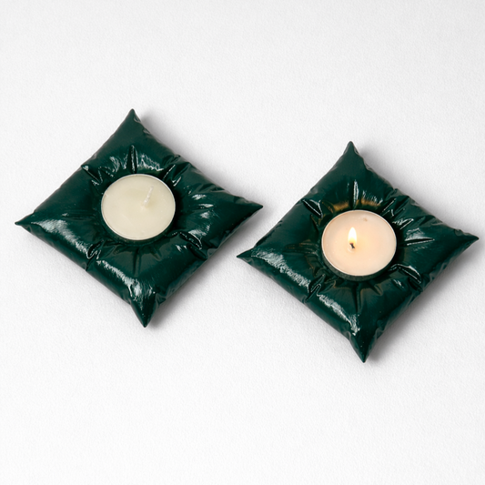 Mini-der 2'li Yeşil Tealight Mumluk