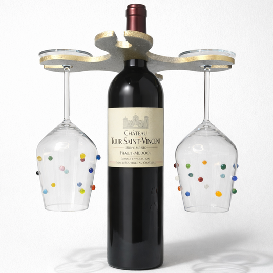 Balance & Bliss Gold Şişe ve Kadeh Tutucu